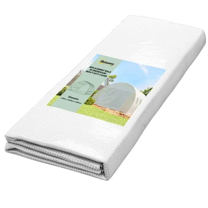 4m x 3m x 2m Polytunnel Greenhouse Replacement Cover - White PE