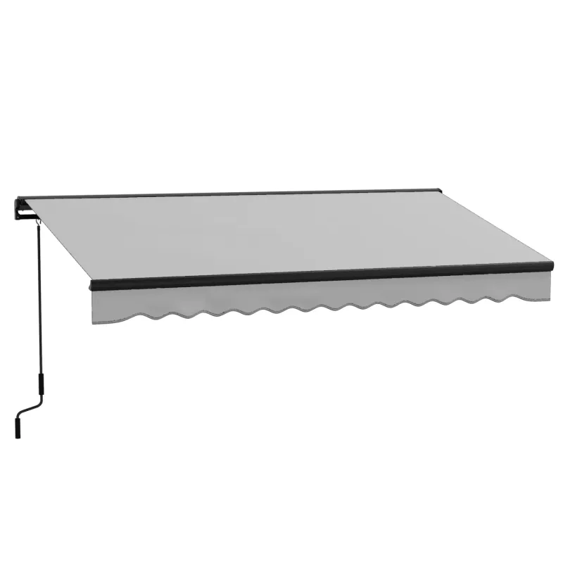  3.5m x 2.5m Electric Retractable Half Cassette Patio Awning - Light Grey
