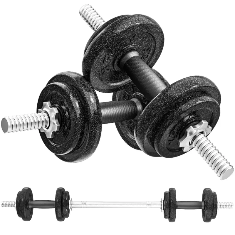 SPORTNOW 20kg 2-in-1 Adjustable Dumbbell and Barbell Set with Solid Steel Weight Plates