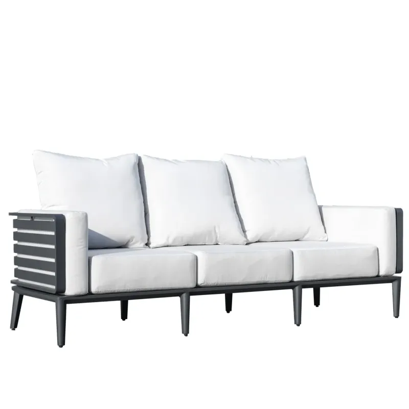 Aurel Aluminium 3-Seater Outdoor Sofa with 17cm Deep Cushions