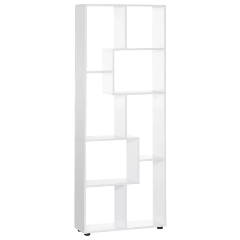 8-Cube Tall Geometric Bookcase - White