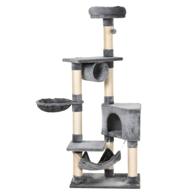 154cm Multi-Level Cat Tree with Condo and Sisal Scratching Posts