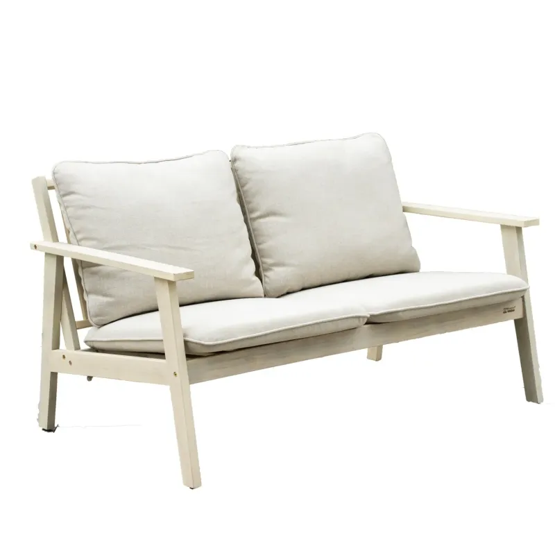 Solara Acacia Wood 2-Seater Garden Sofa with Taupe Rope Detailing