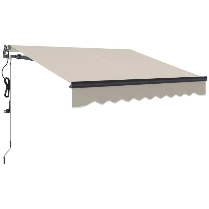  2.5m x 2m Electric Retractable Patio Awning with Remote Control - Beige