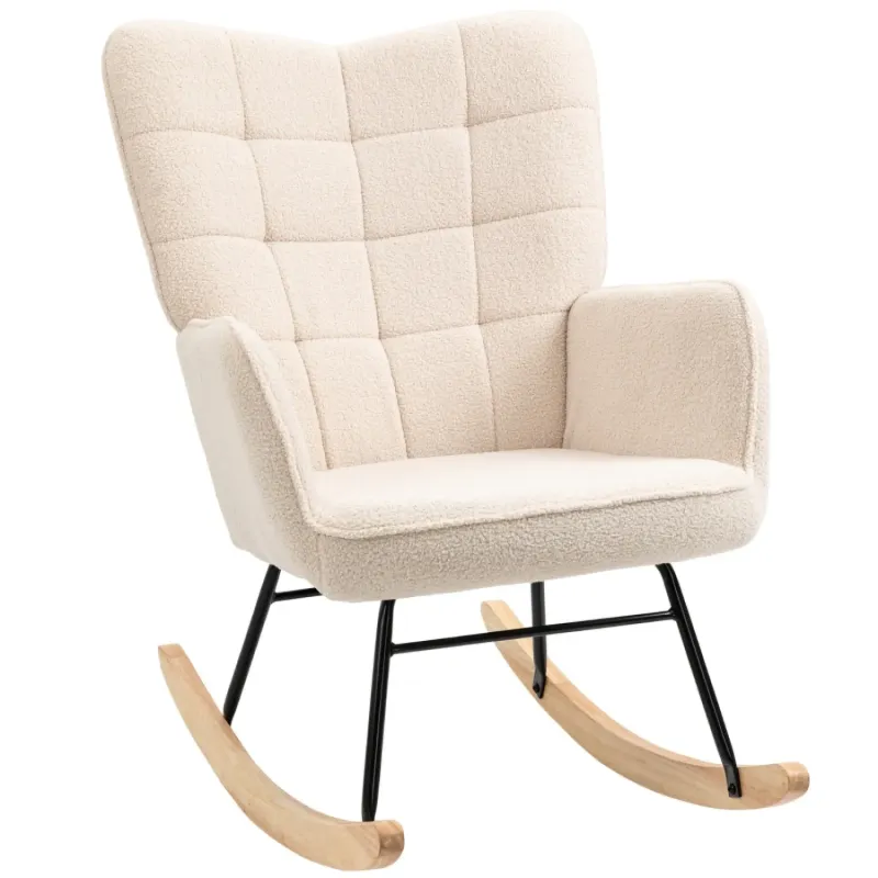 Berber Fleece Nursery Rocking Chair - Beige
