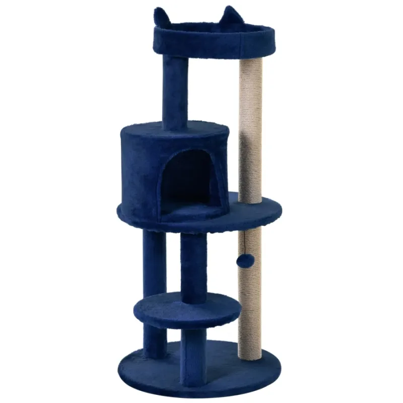 104cm Cat Activity Tree with Condo and Scratching Posts - Blue