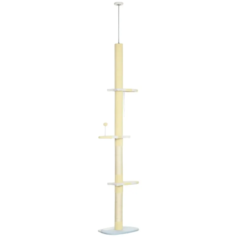 220-260cm Adjustable Floor-to-Ceiling Cat Tree with Jute Scratching Posts