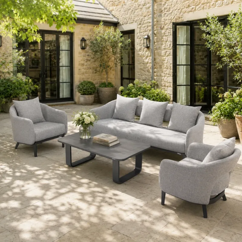 MIMO VELORA 5 Seater Aluminium Garden Sofa Set with TALARA Coffee Table