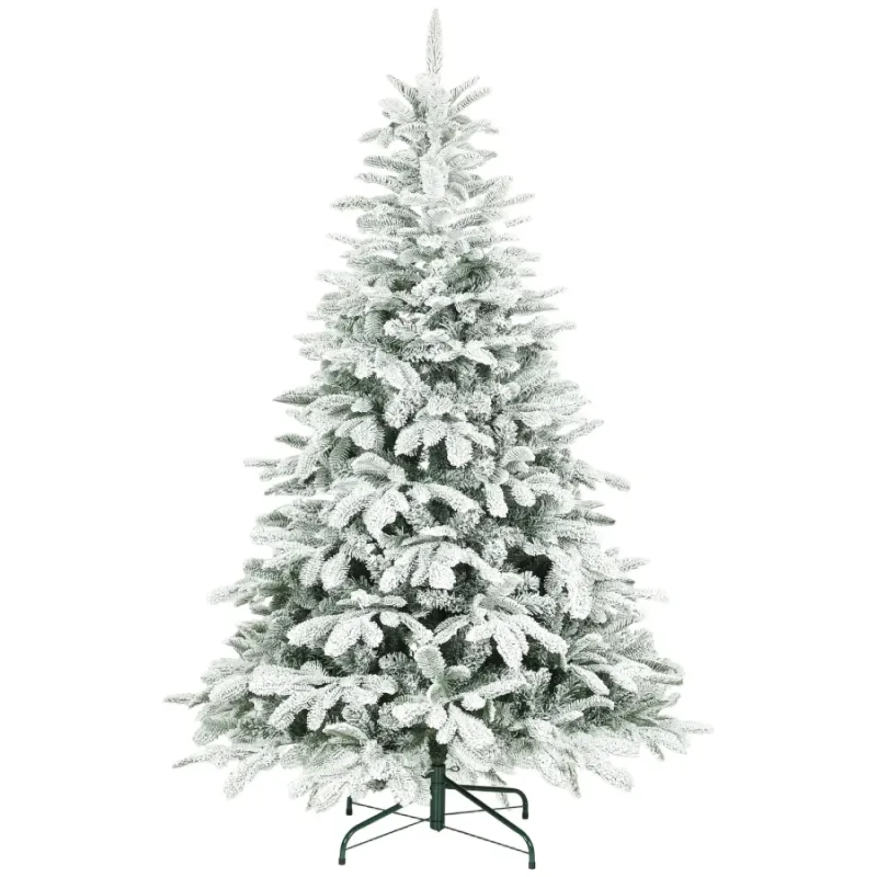 6ft Artificial Flocked Christmas Tree with 1182 Hinged Branches
