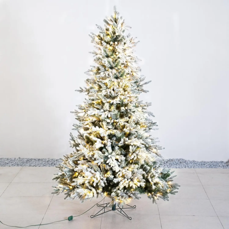 7ft Pre-Lit Finland Fir Artificial Christmas Tree with Dual Colour LED Lights