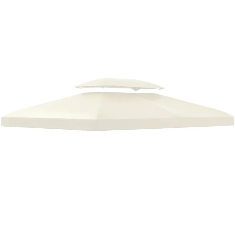 3x4m 2-Tier Gazebo Replacement Roof Canopy - Cream