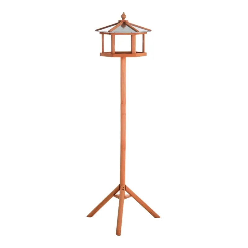 153cm Solid Wood Garden Bird Table with Tripod Base
