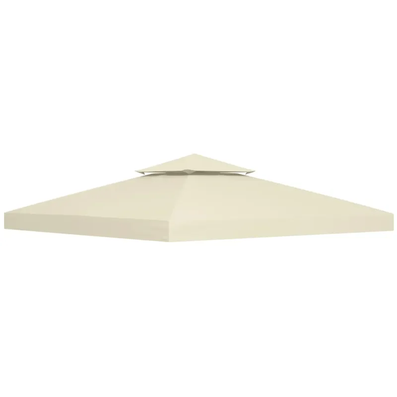 3 x 3m Two-Tier Gazebo Replacement Canopy - Cream White