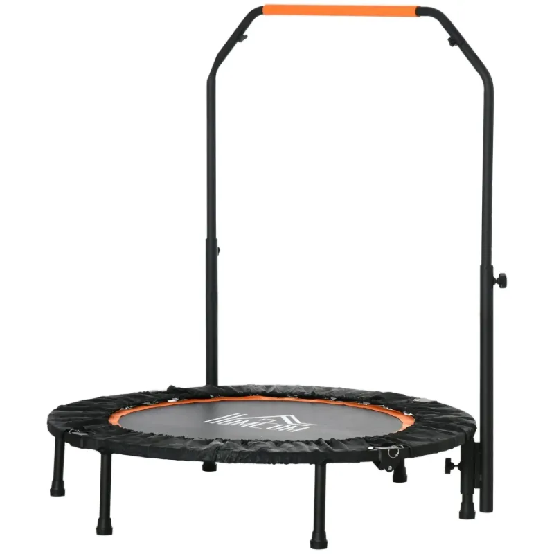 40 Foldable Mini Fitness Trampoline with Adjustable Handle - Orange