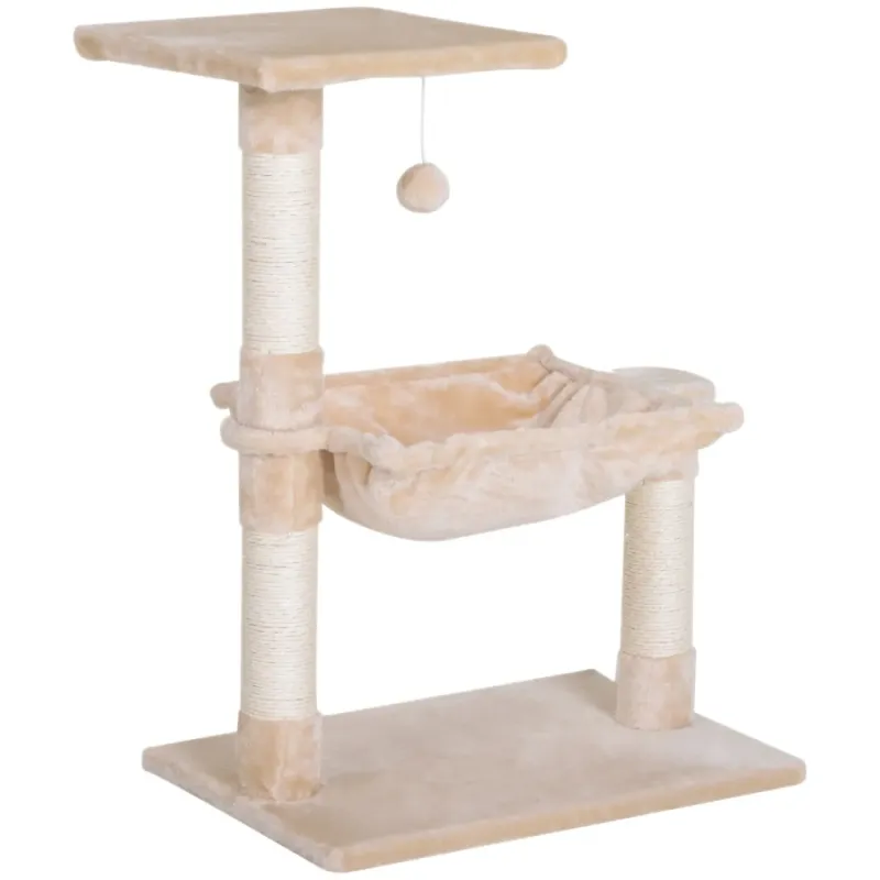Cat Tree with Hammock and Sisal Scratching Posts - 70cm - Beige
