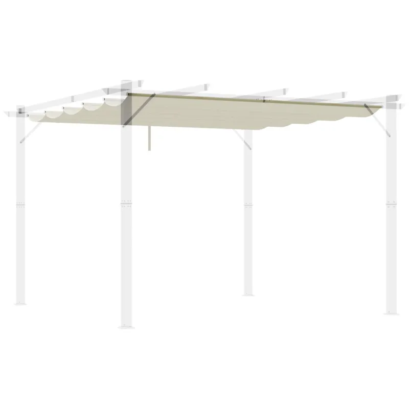 Retractable Pergola Replacement Canopy Fabric for 3m x 3m Pergola - Cream White