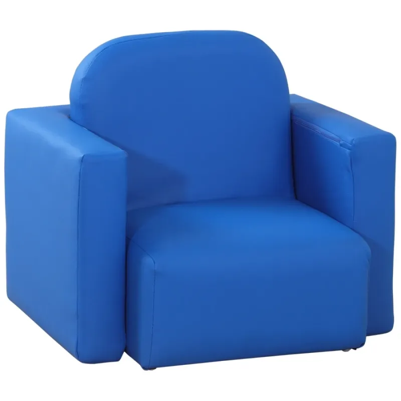 2-in-1 Convertible Toddler Armchair and Table Set - Blue
