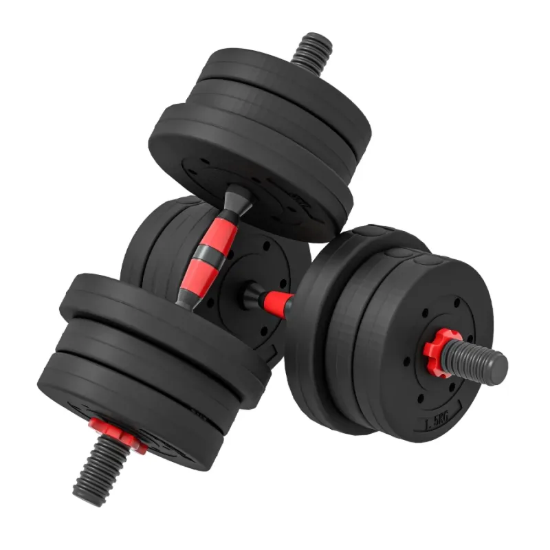 20kg Adjustable 2-in-1 Dumbbell and Barbell Weight Set - Black