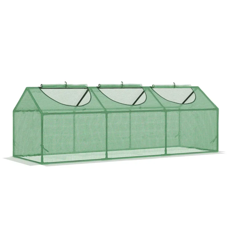 180cm Mini Greenhouse with 3 Observation Windows - Green