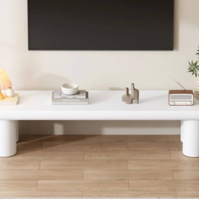 White 160cm TV Stand Cabinet for TVs up to 70 Inch - Modern Entertainment Unit with Rounded Edges