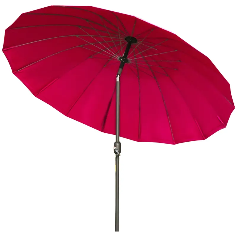 2.5m Shanghai Garden Parasol with Crank and Tilt - Red