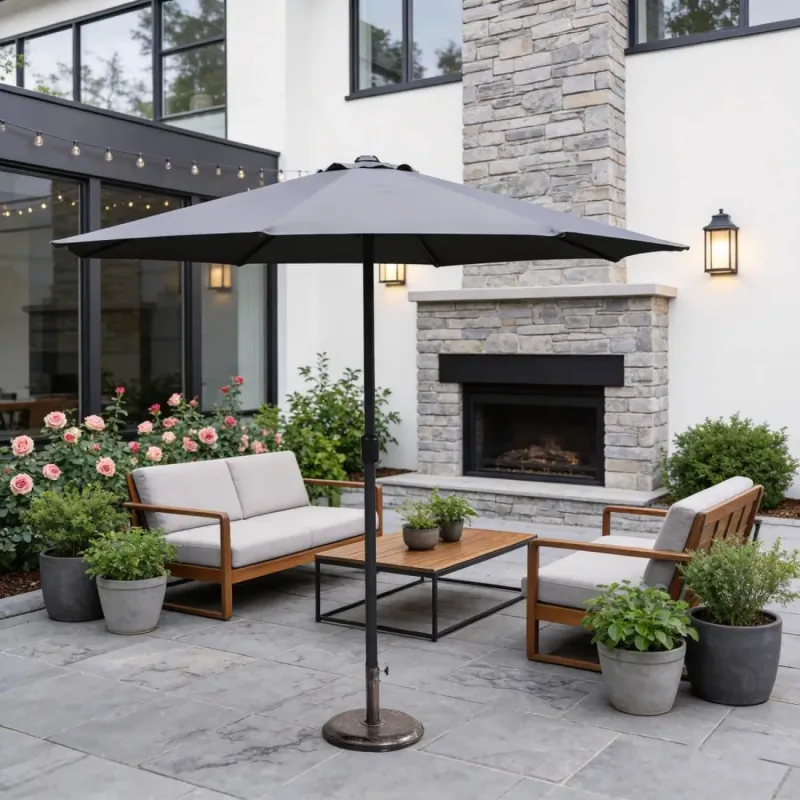 Premium Straight Pole Garden Parasol with UV-Resistant PA Coating