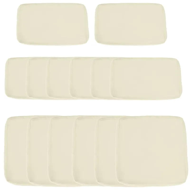 14-Piece Replacement Garden Sofa Cushion Cover Set – Cream