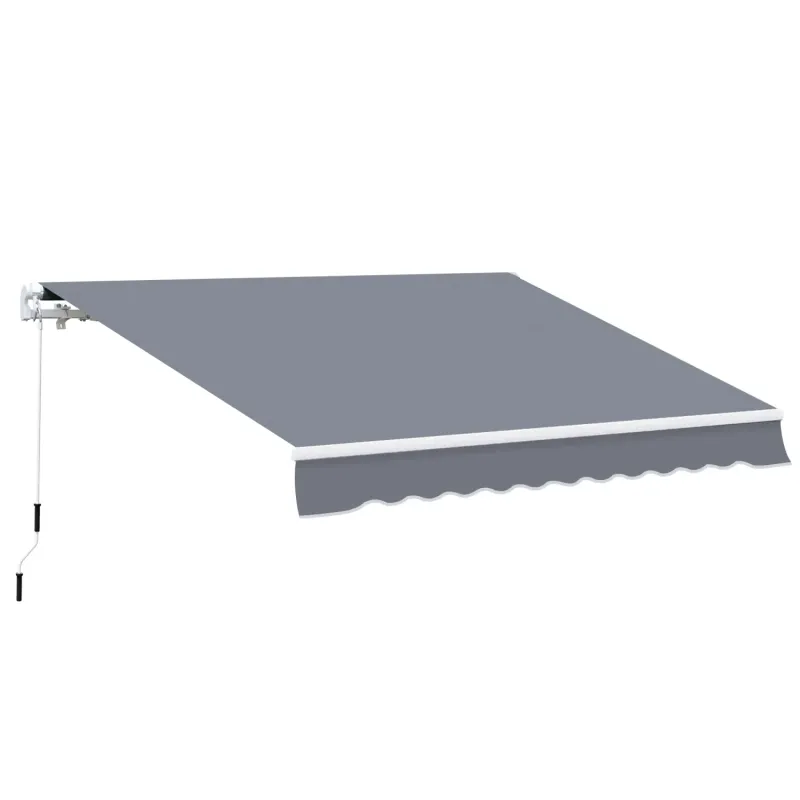  4m x 3m Manual Retractable Garden Awning - Grey
