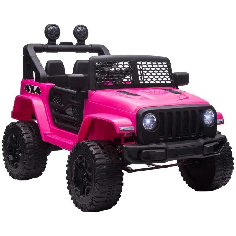 12V Kids Electric Ride-On Off-Road SUV with Remote Control - Pink