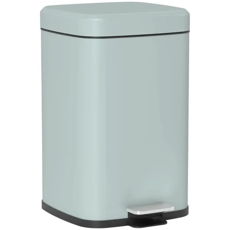 20L Modern Cubic Metal Kitchen Bin - Light Green