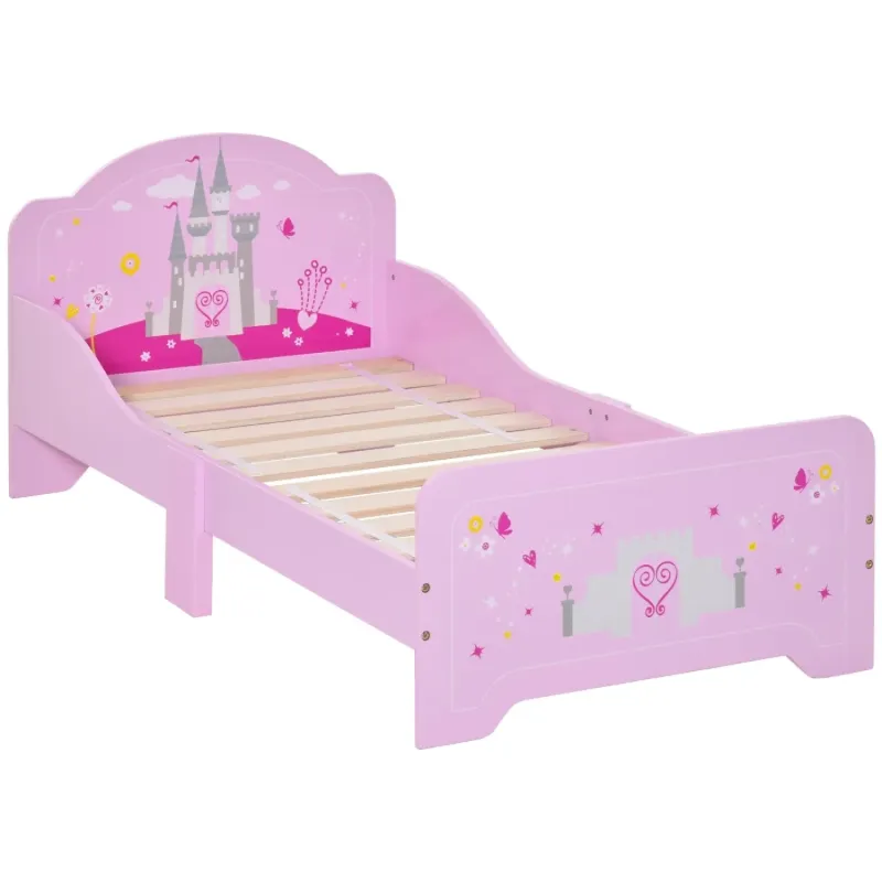 Princess Castle Toddler Bed with Safety Rails - Pink