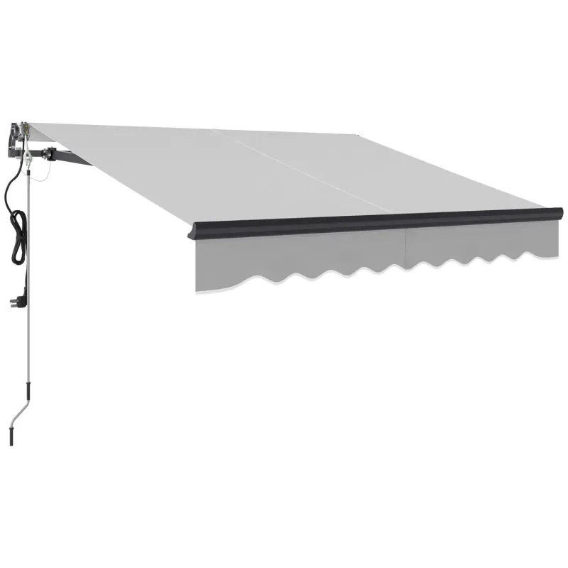  2.5 x 2m Electric Retractable Patio Awning with Remote Control - Light Grey