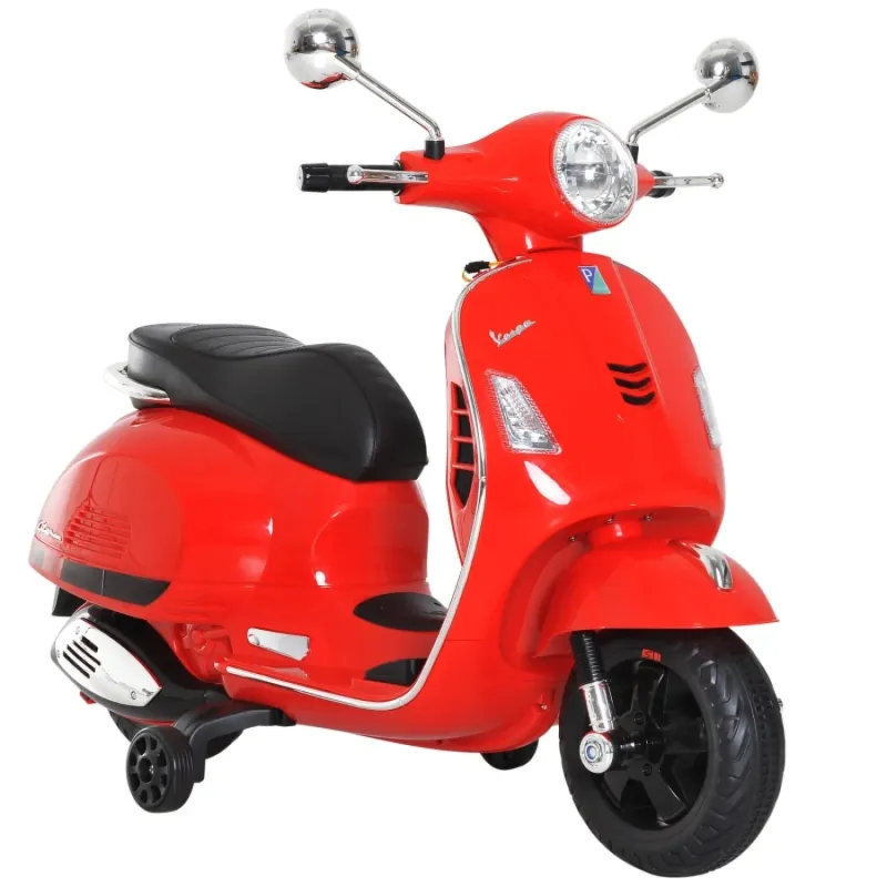 Vespa Licensed 6V Kids Ride On Electric Scooter - Red