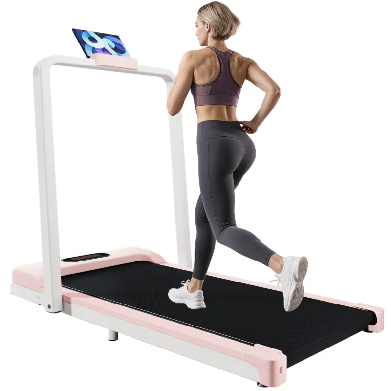 2-in-1 Folding Under Desk Treadmill with Bluetooth Speaker and Remote Control - 1-6km/h Portable Walking Pad