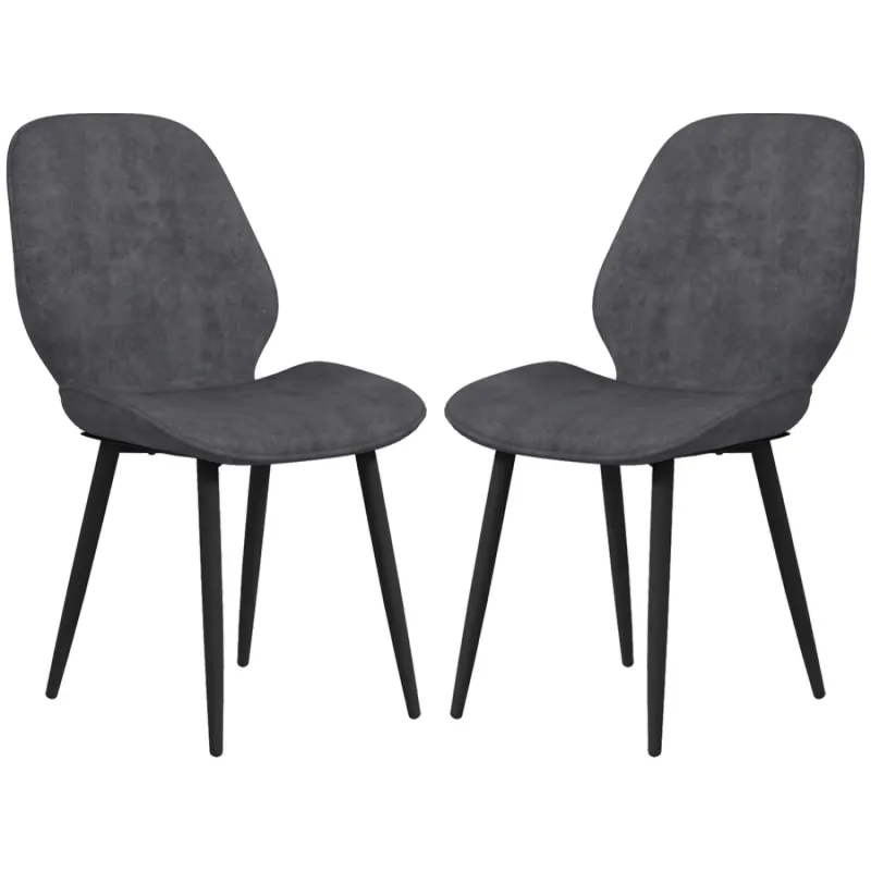 Velvet Dining Chairs, Set of 2 - Grey
