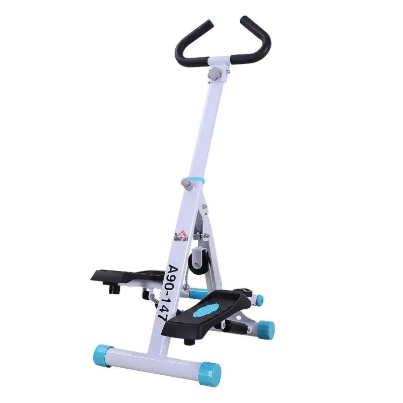 Stepper with Adjustable Handlebars and LCD Display - White
