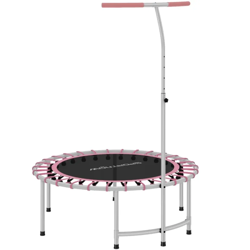 SPORTNOW 40-Inch Pink Fitness Trampoline with 5-Level Adjustable Handle