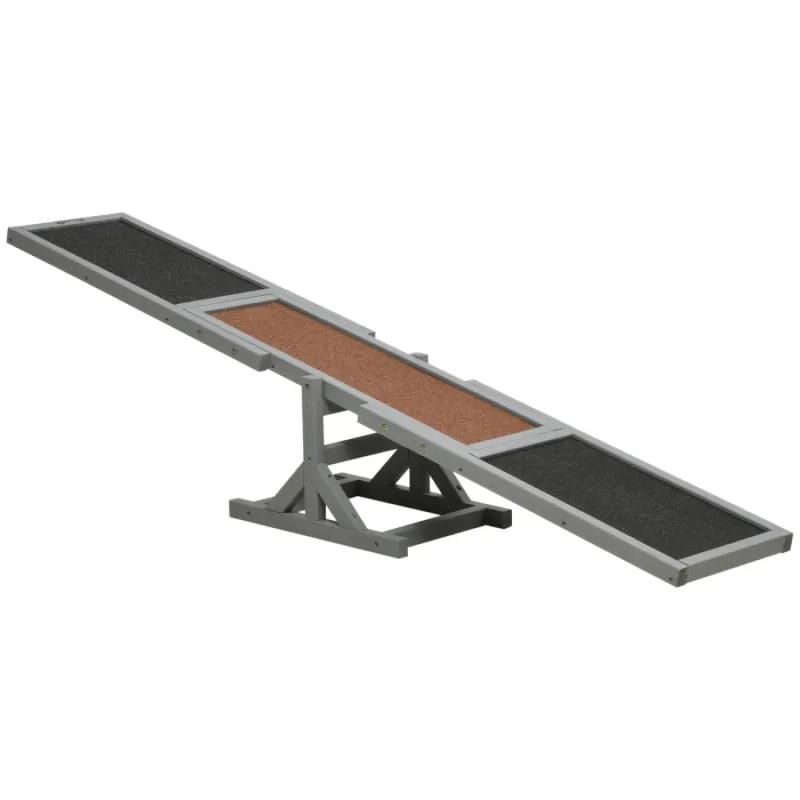 Wooden Dog Agility Seesaw - 180cm Grey