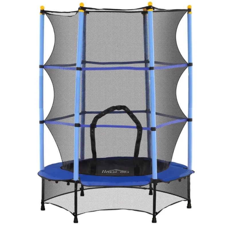 140cm Kids Bungee Trampoline with Safety Enclosure - Blue