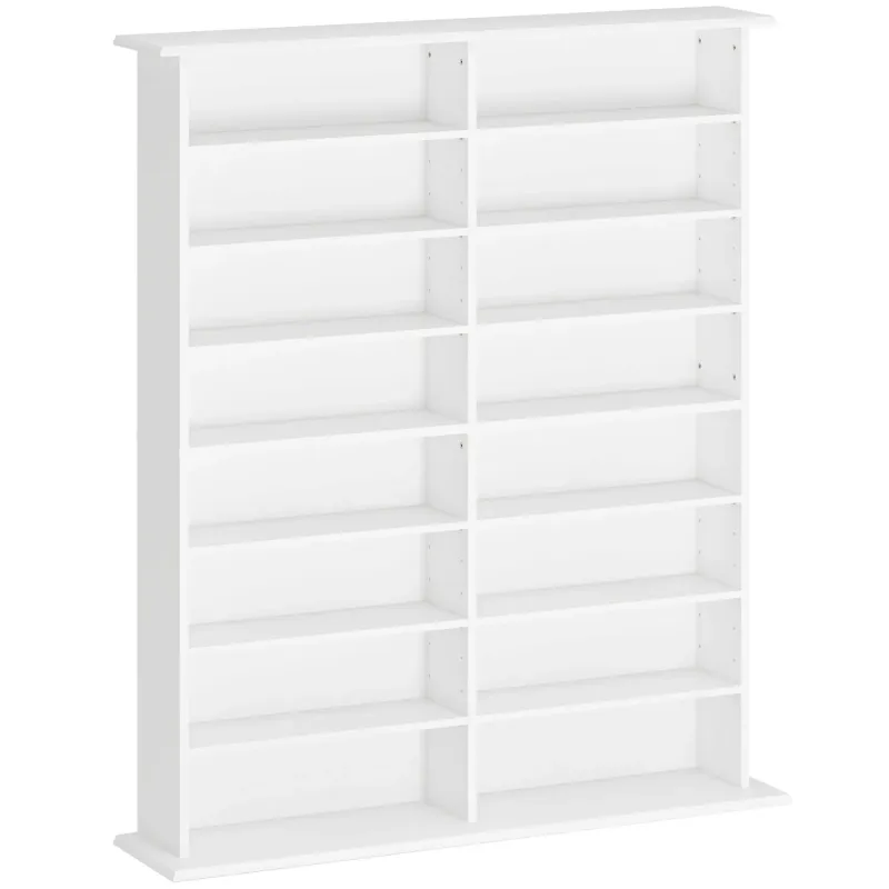 16-Compartment Media Storage Shelf - White