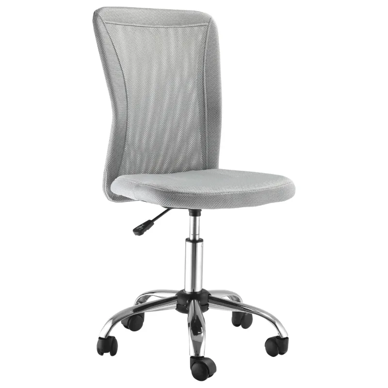 Mesh Armless Home Office Chair with Adjustable Height - Grey