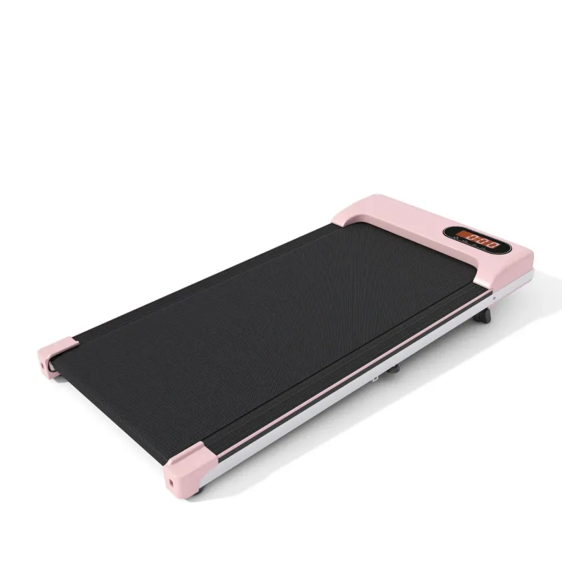 Folding Under Desk Walking Pad Treadmill with Manual Incline and Remote Control - Pink