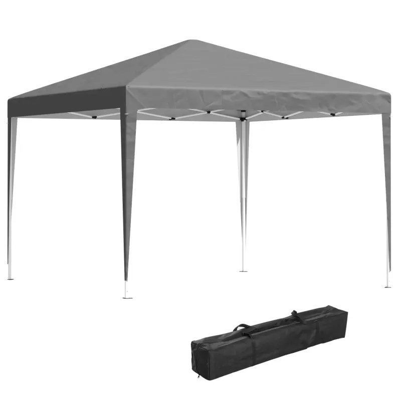 3m x 3m Pop Up Gazebo with Sides and Carry Bag - Grey