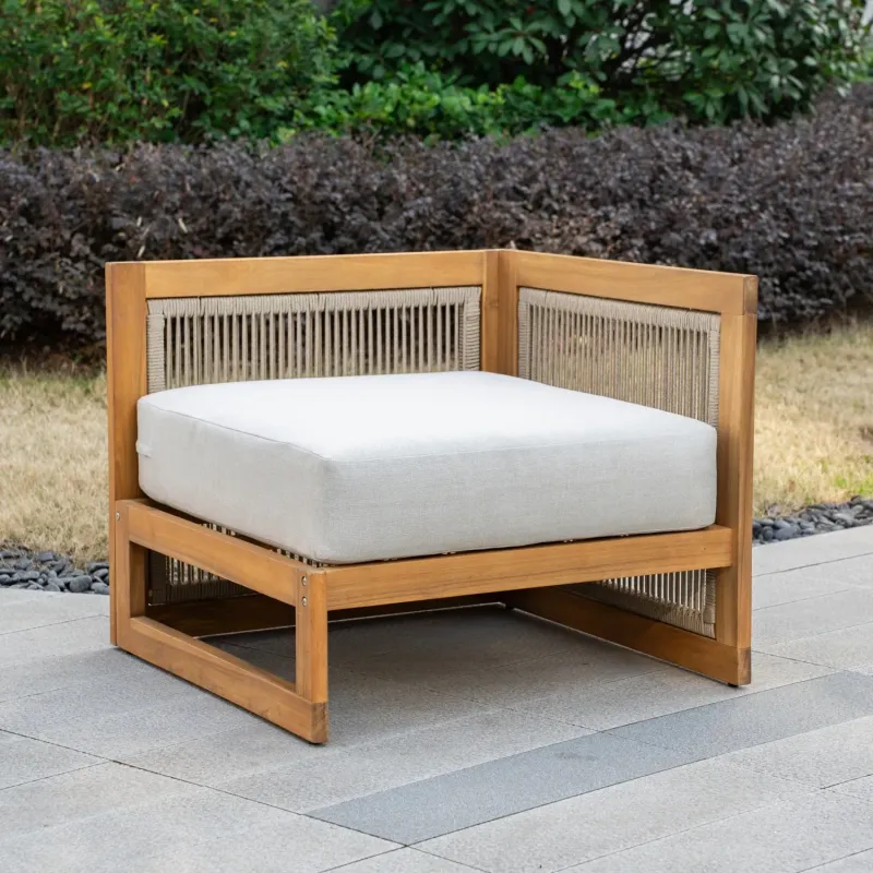 CAVEN Solid Acacia Wood Modular Outdoor Corner Sofa