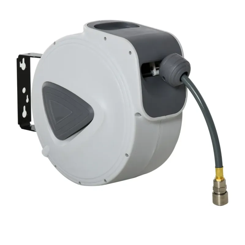 15m Retractable Air Hose Reel with 180° Swivel Wall Mount