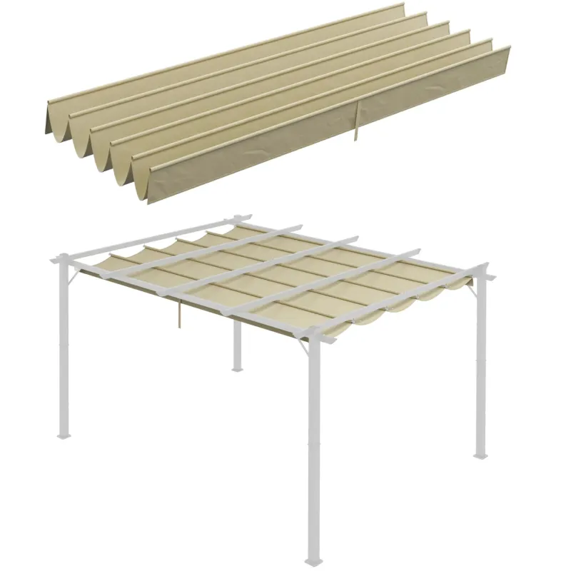 Retractable Pergola Replacement Canopy for 4 x 3m Pergola, Beige