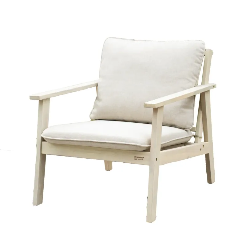Solara Acacia Wood Garden Armchair Set of 2 with Taupe Rope Detailing