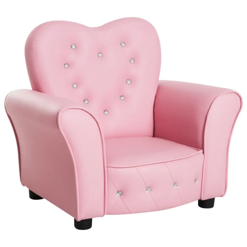 Homcom Kids Tufted Button Armchair - Princess Pink