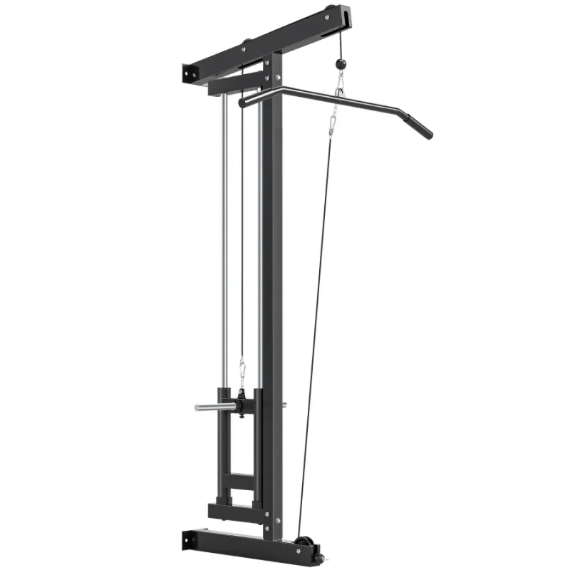 SPORTNOW Wall-Mounted Lat Pull Down & Low Row Cable Machine - 100kg Capacity
