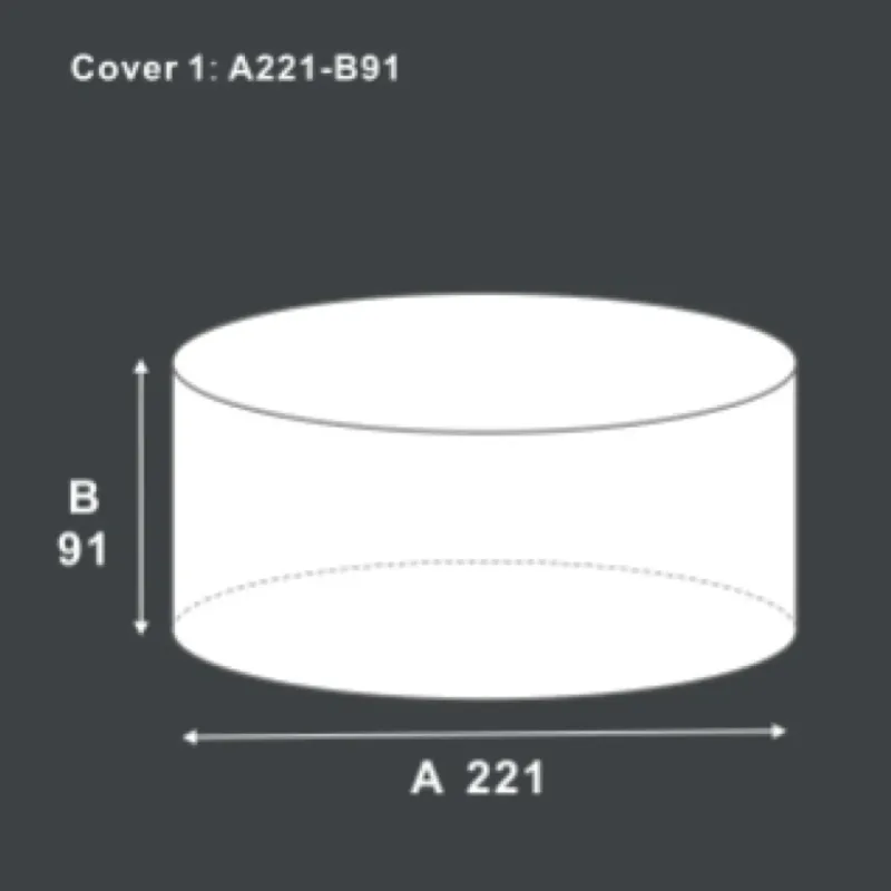 221cm Round Waterproof Garden Furniture Cover - Black